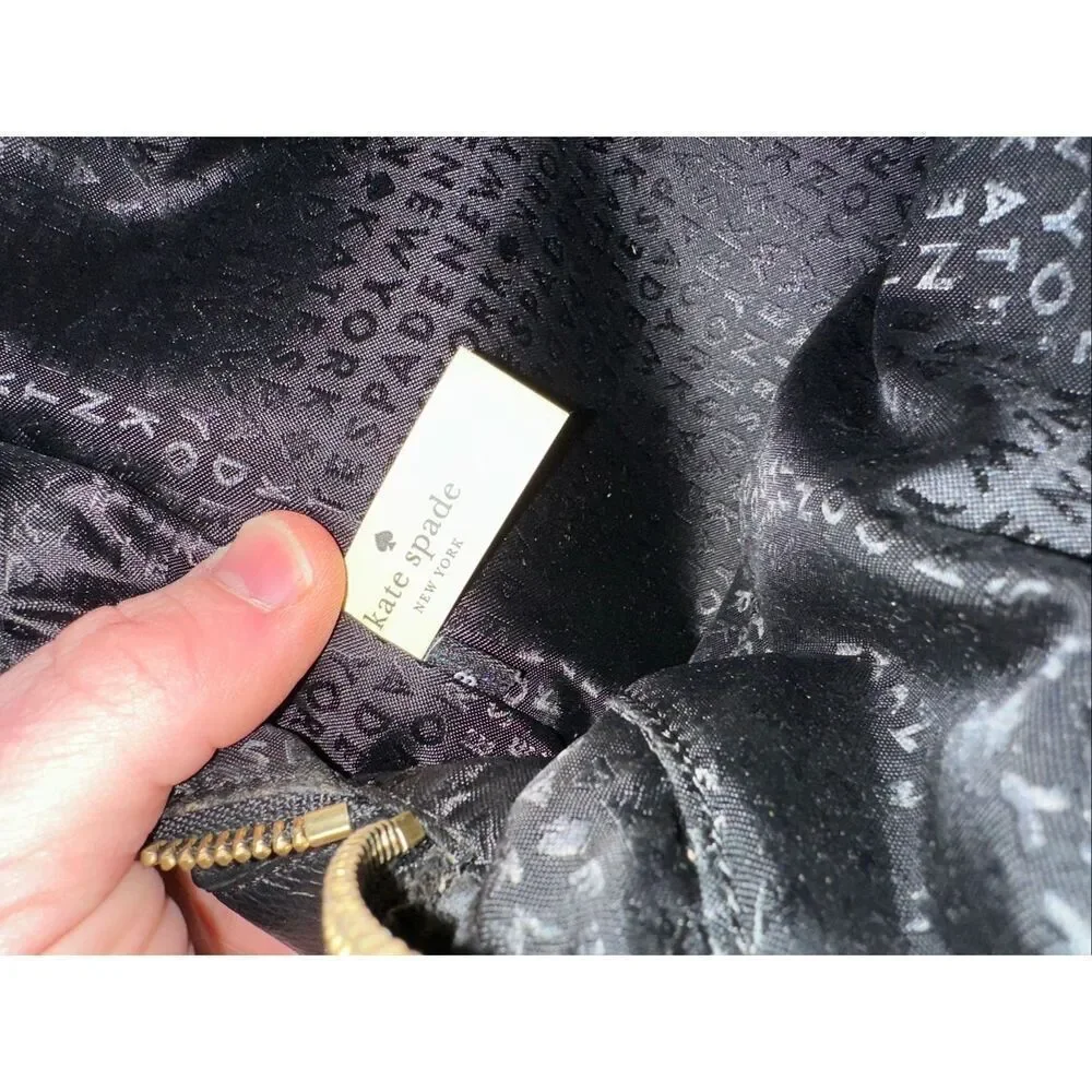 Kate Spade Mini Nicole Larchmont Avenue Black Pebbled Leather Backpack